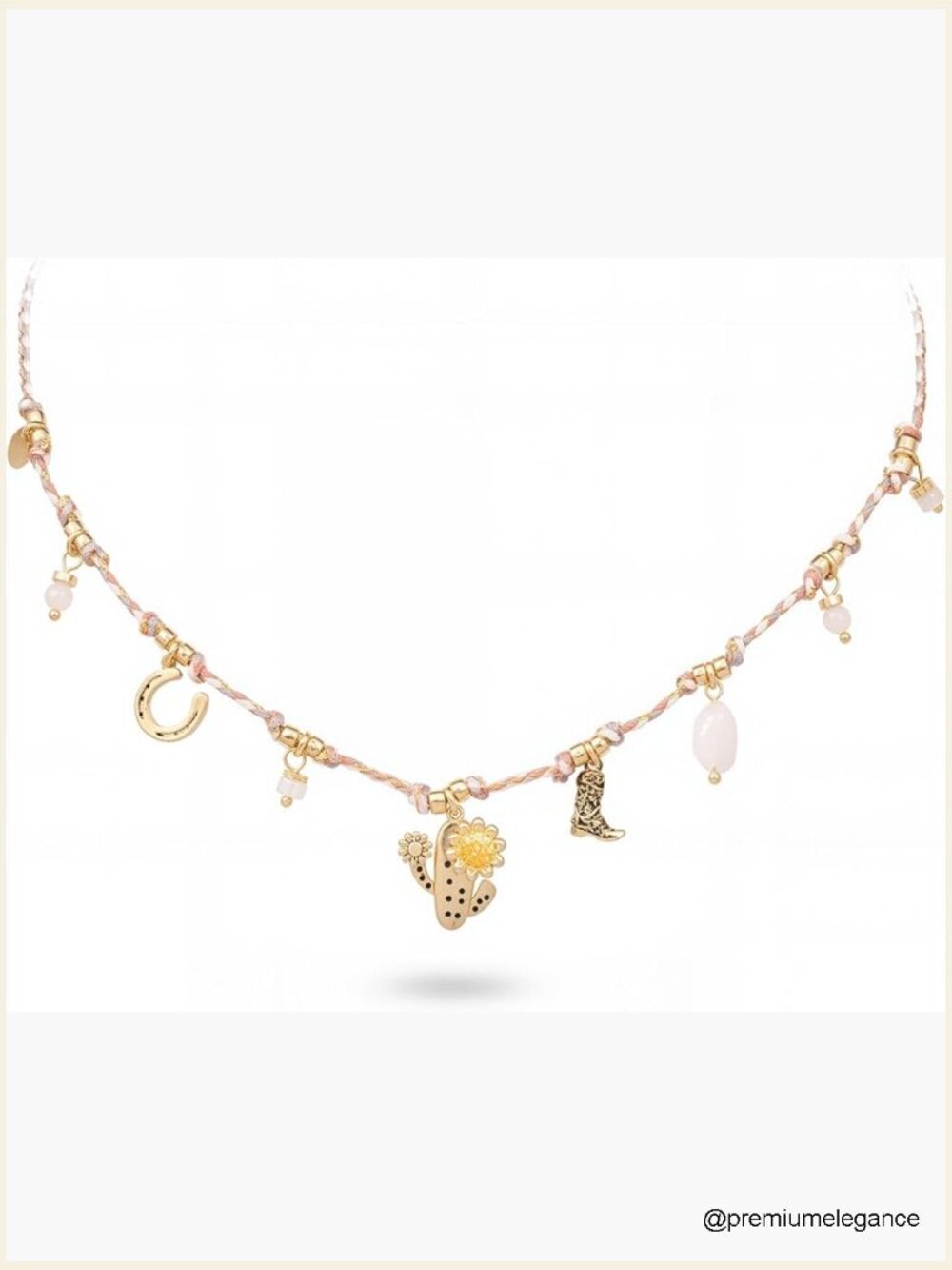 Vintage Western Rope Chain Necklace Women 14K Plated Lobster Clasp Fashion